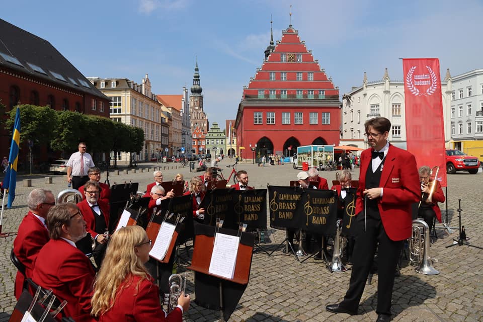 Utomhuskonsert på Markt Platz i Greifswald